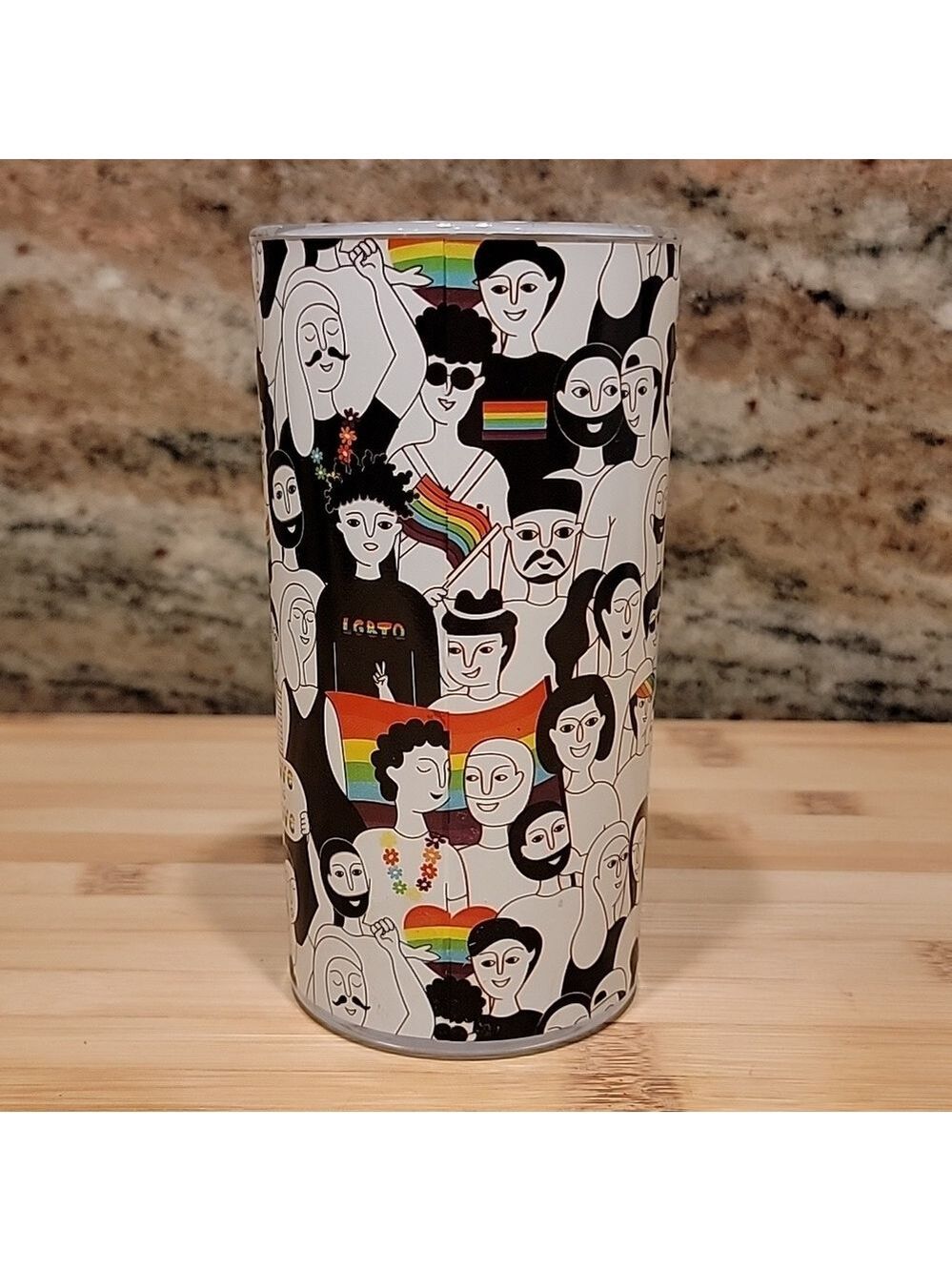 LOVE is LOVE Gay Pride LGBTQ drinking glass - Picture 3 of 4